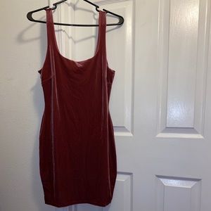Mauve velvet mini dress